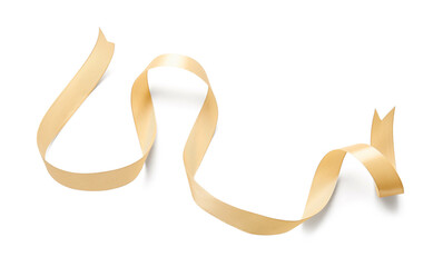 Beautiful golden ribbon isolated on white background