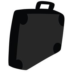 Cute cartoon hand drawn vector Suitcase icon silhouette.