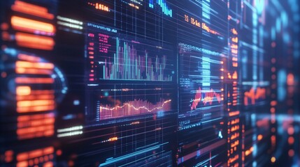 Futuristic Data Visualization  Digital Charts   Graphs