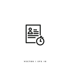 Time Sheet Icon. Editable Stroke