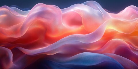 Obraz premium Surreal Abstract Composition with Iridescent Ribbons and Dreamlike Lighting