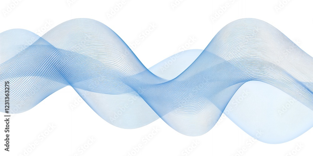 Poster abstract blue wave lines flowing swirl design smooth texture digital art background