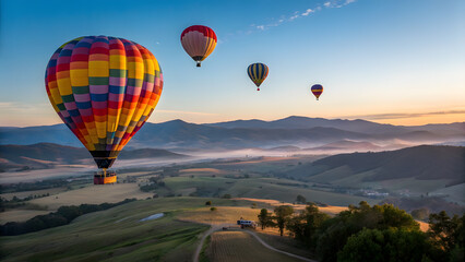 Naklejka premium Mysterious Castle Ruins on a Misty Mountain at Dawn. Perfect for: Halloween, historical tourism, Scotland, Germany