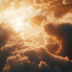 Golden Cloudscape: Sunlit Sky