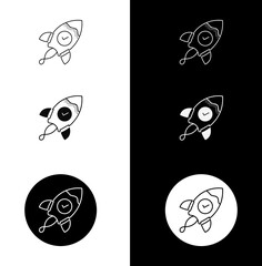 Rocket Launch Icon &ndash; Monoline Custom Hand-Drawn Style with Editable Stroke. Business Growth and Startup Success Illustration.