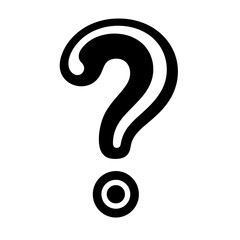 Fototapeta premium black and white question mark symbol with dot illustration