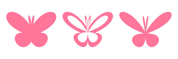 Flat Butterfly Shape Illustration Element Set