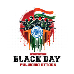 Remember our heroes of the Pulwama Attack tribute a black day in India Social Media Post banner
