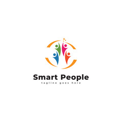 smart people logo creative team work reaching star design concept abstract