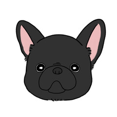 フレンチブルドッグの顔(ブラック)