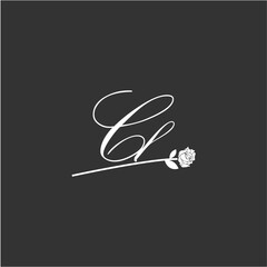 Initial CL art illustration flower design creative