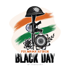 Remember our heroes of the Pulwama Attack tribute a black day in India Social Media Post banner
