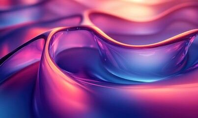 Naklejka premium Futuristic Abstract 3D Blue and Purple Circular Shapes Gradient Design