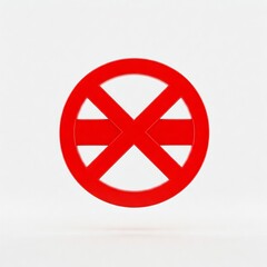 Obraz premium red prohibition symbol on white background 3d rendering isolated stop sign graphic design illustration