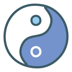 Yin Yang Balance Icon - Vector Design