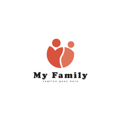 My Happy Family Logo. Vector Illustration