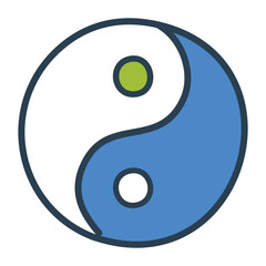 Yin Yang Balance Icon - Vector Design