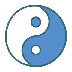 Yin Yang Balance Icon - Vector Design