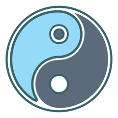 Yin Yang Balance Icon - Vector Design