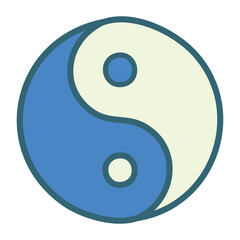 Yin Yang Balance Icon - Vector Design