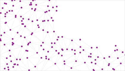 Abstract Black and White Polygonal Network Background with Connected Dots and Lines for Digital Applications