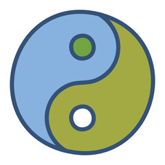 Yin Yang Balance Icon - Vector Design