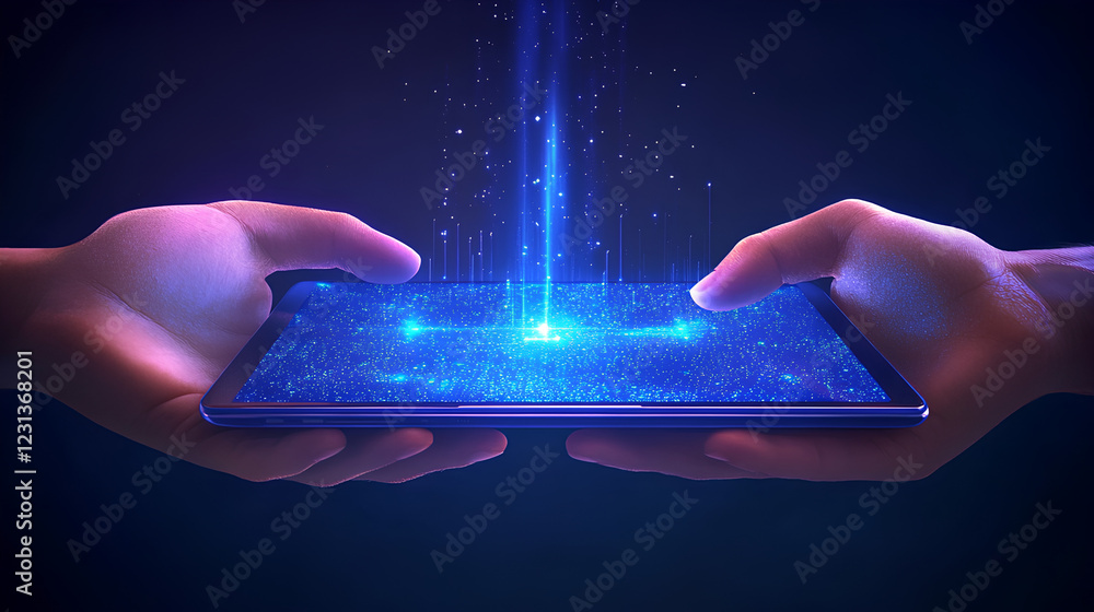 Poster abstract technology background, internet global network connection, digital transformation concept. 