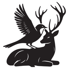 Male Deer with Antlers Buck Body Shape Long Legs and Unique Head Shape in Nature