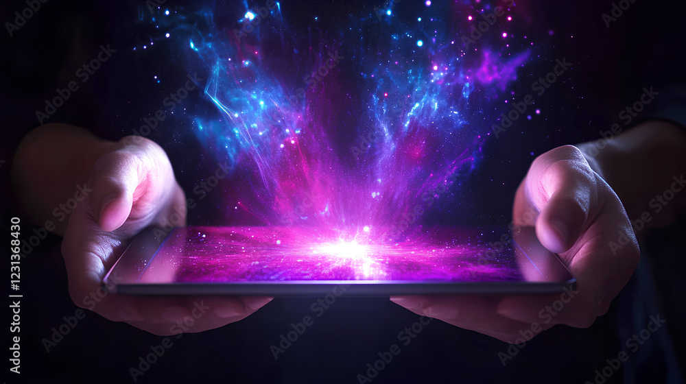 Poster abstract technology background, internet global network connection, digital transformation concept. 