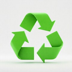 Obraz premium green 3d recycle symbol on a white background