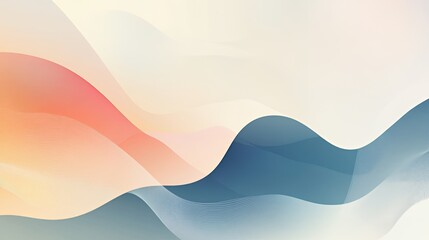 Abstract Pastel Waves Flowing Softly Across Canvas