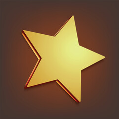 Golden Star with Warm Glow on Gradient Background