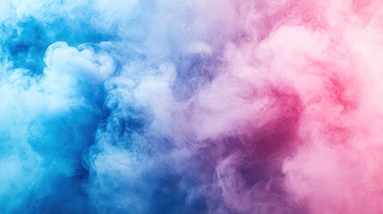 Naklejka premium Blue pink smoke swirls, studio backdrop