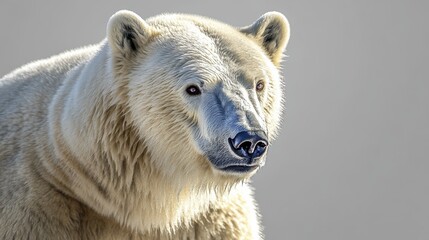 Fototapeta premium polar bear isolated on transparent background for wildlife illustrations and arctic animal design projects