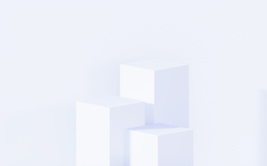 Abstract white geometric background, copy space ,3D rendering illustration