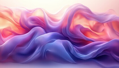 Obraz premium Vibrant Abstract Fluid Art Background in Purple and Blue with Dynamic Curves and Soft Lighting