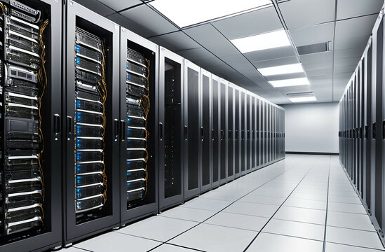 datacenter, modern it technology server room