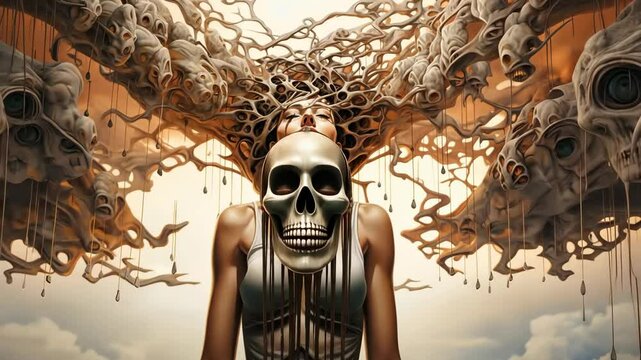 Cognitive Dissonance illustraion concept. A feeling of mental discomfort, uncomfortable feeling, leading to an alteration in one of the attitudes, beliefs or behaviors.