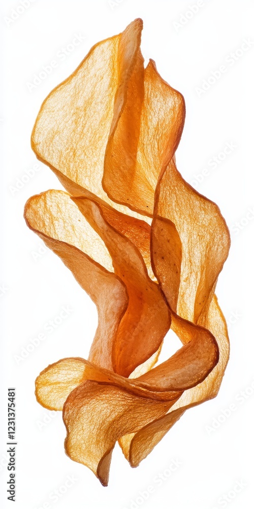 Poster a captivating abstract representation of flowing caramel-colored fabric captures light and movement,