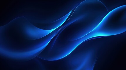 Obraz premium Vibrant blue abstract artwork with flowing patterns and luminous effects in a dark background