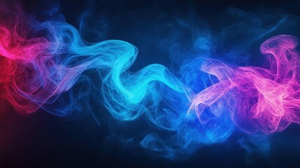 Obraz premium Vibrant blue abstract artwork with flowing patterns and luminous effects in a dark background