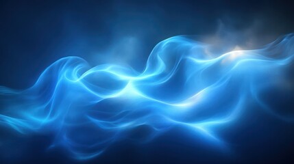 Blue energy waves, dark background, digital art, website design