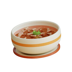 3D Render of a Harira Bowl of Soup