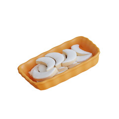 Crescent Cookies in Orange Dish
