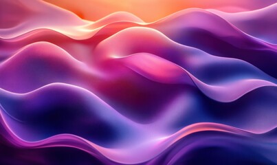 Abstract 3D Purple and Blue Swirling Curves Render Modern Digital Art