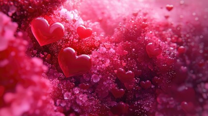 Obraz premium A beautiful generative AI art of red and pink hearts, forming a perfect backdrop for Valentine Day, love, or romantic content