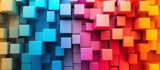 Colorful 3D Cubes Abstract Background