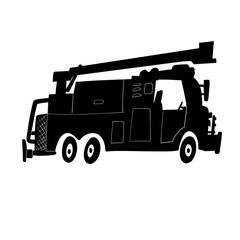 Fire Truck Silhouette - Vector Illustration