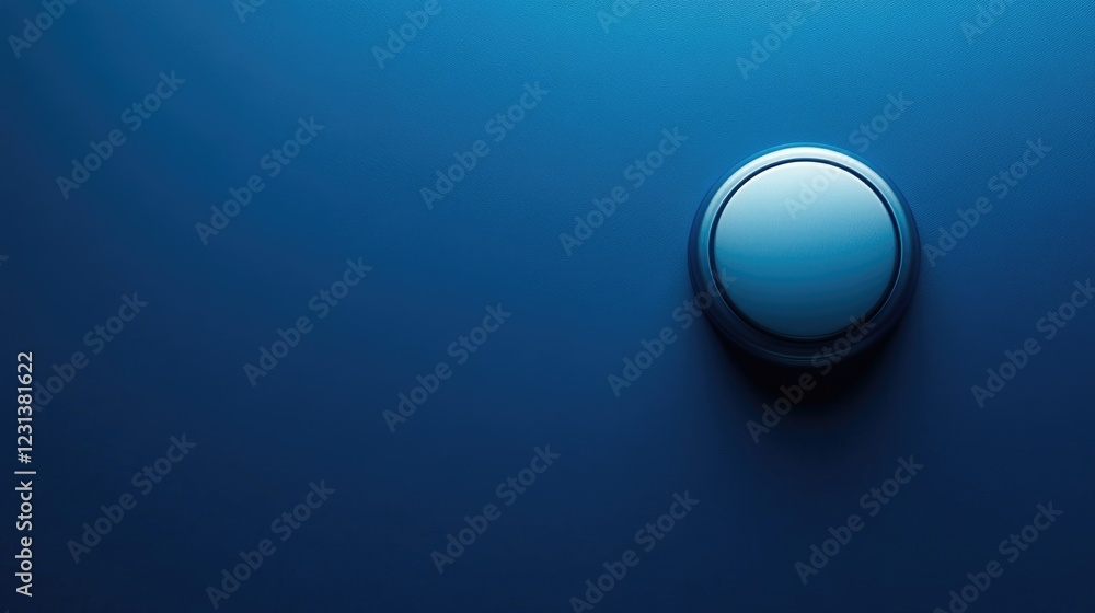 Poster a blue background with a pause button, ideal for concepts of resting, resetting, or taking a mindful