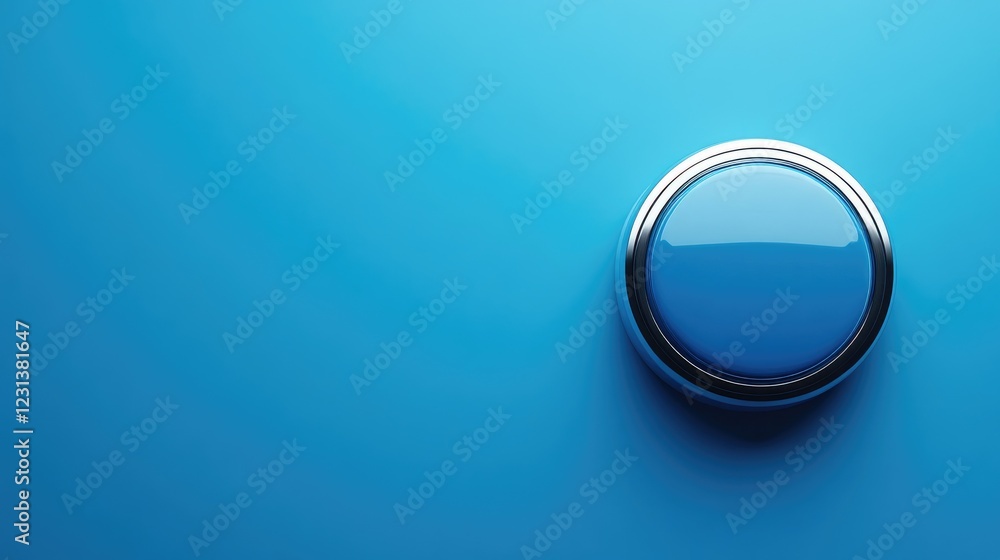 Poster a blue background with a pause button, ideal for concepts of resting, resetting, or taking a mindful